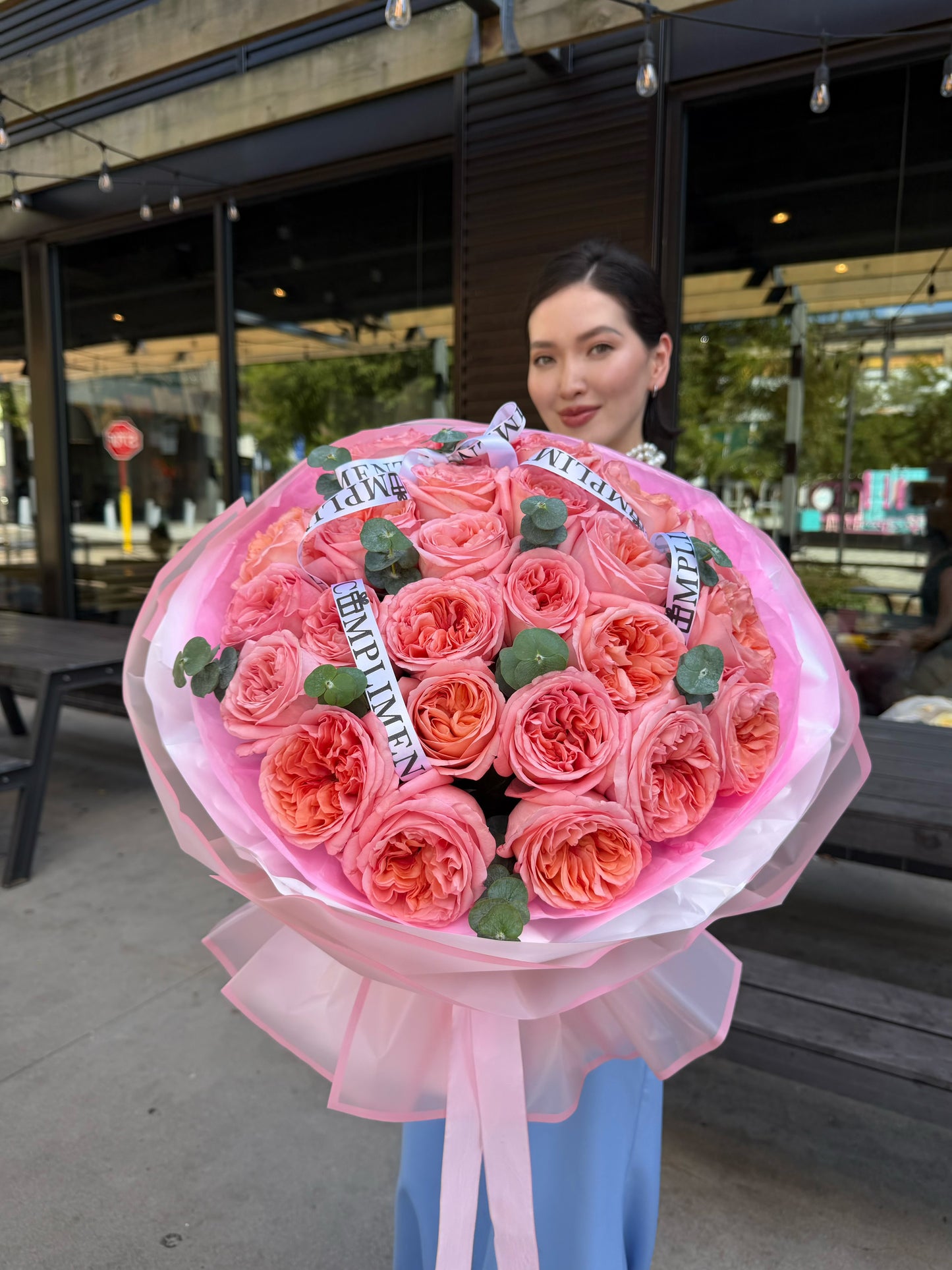 25 PINK PEONY ROSES