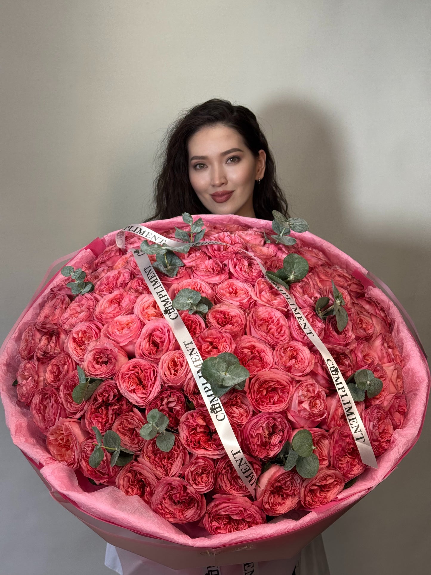 100 PINK PEONY ROSES/ PINK