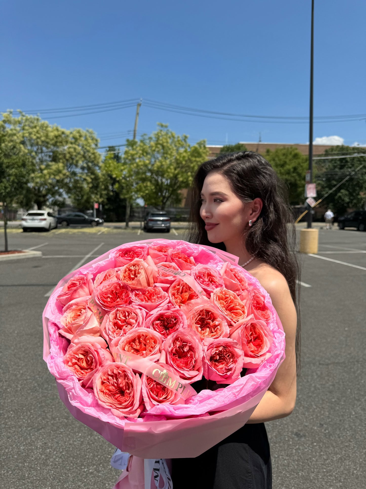 25 PINK PEONY ROSES