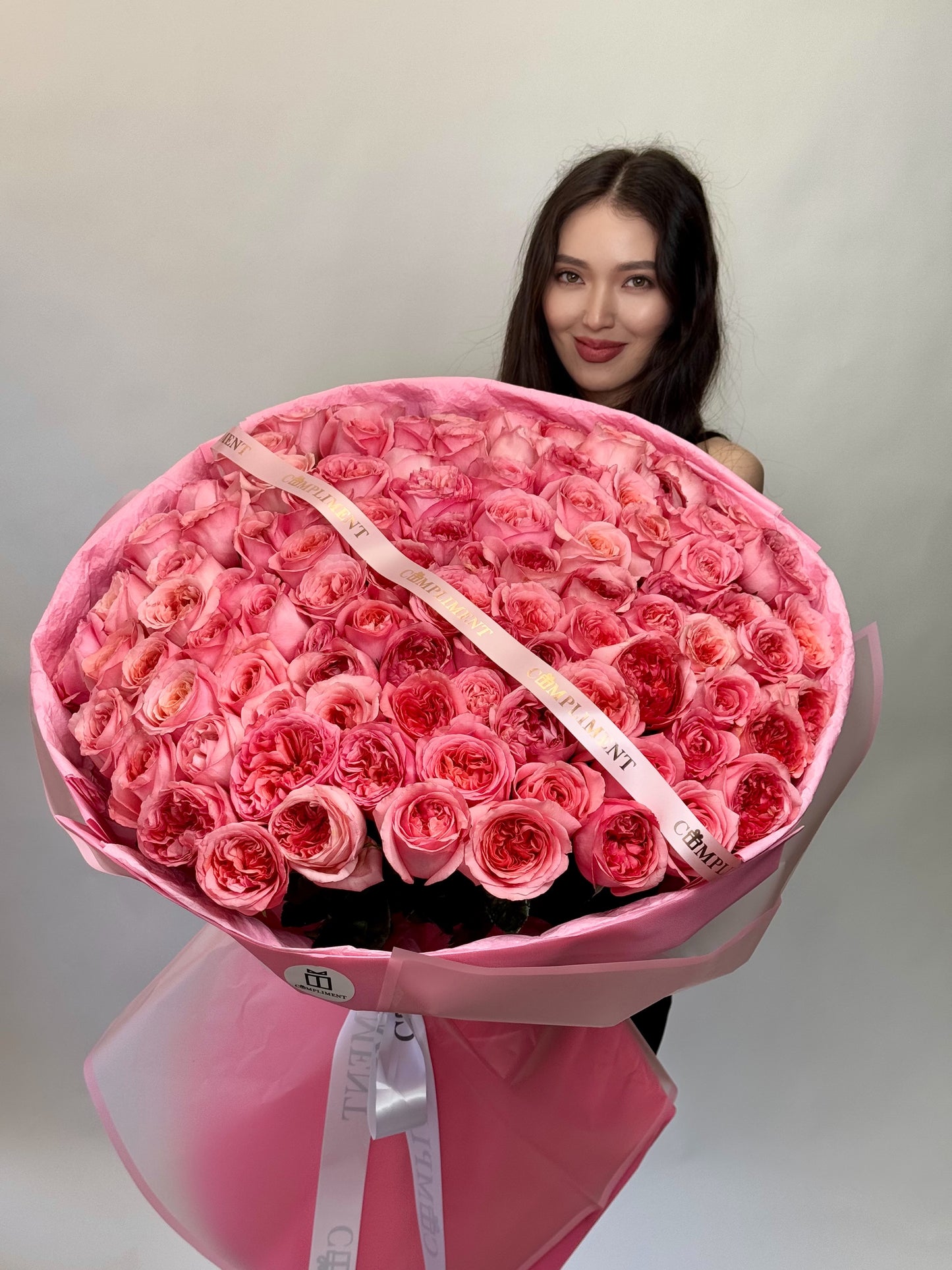 100 PINK PEONY ROSES