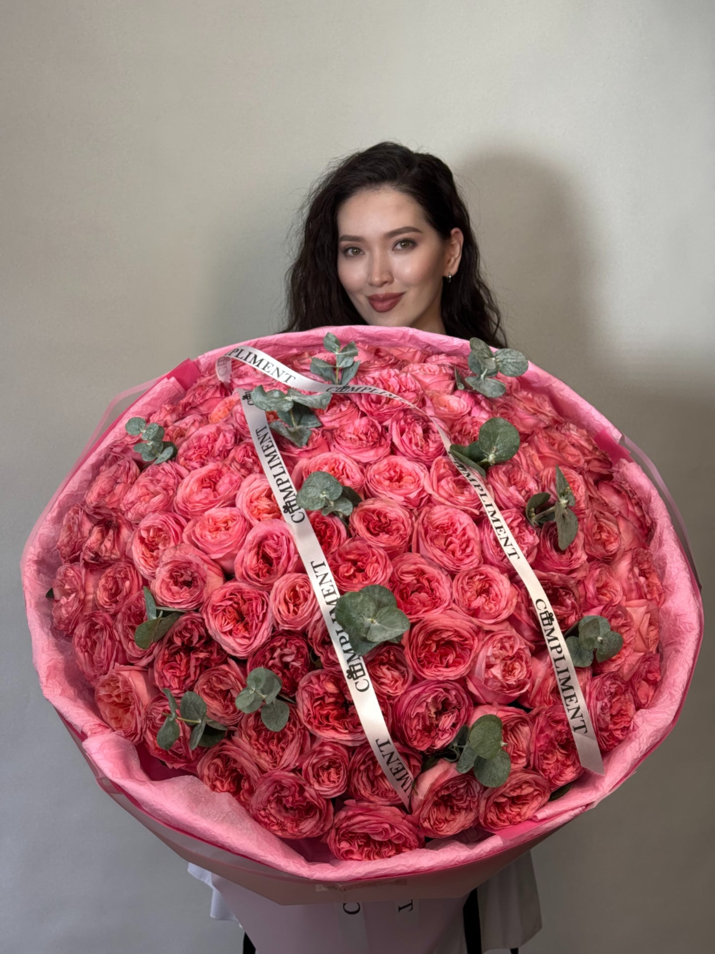 100 PINK PEONY ROSES/ PINK