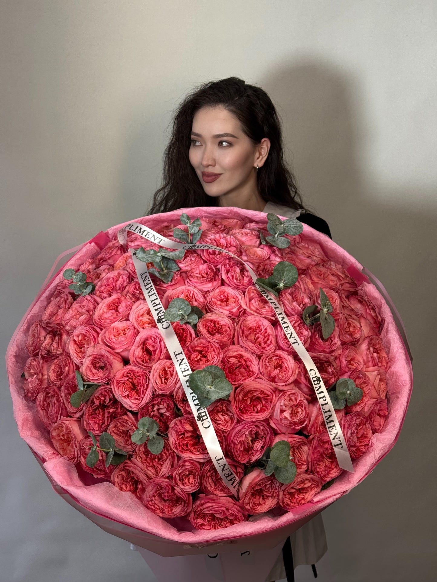 100 PINK PEONY ROSES/ PINK