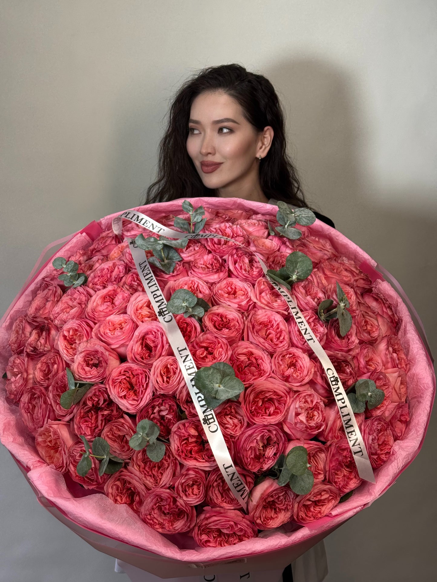 100 PINK PEONY ROSES/ PINK