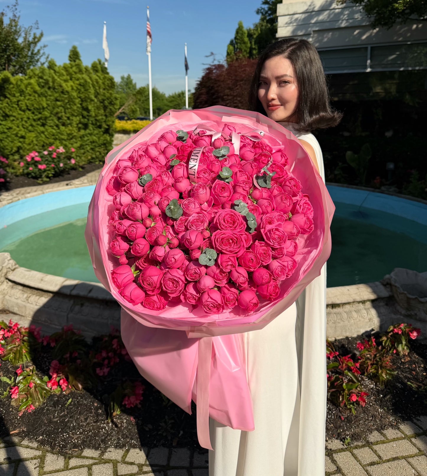 L/ HOT PINK PEONY SPRAY