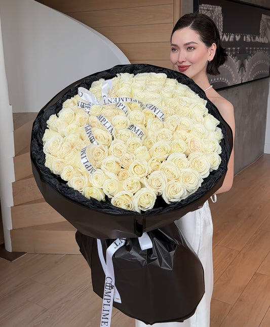 100 WHITE ROSES