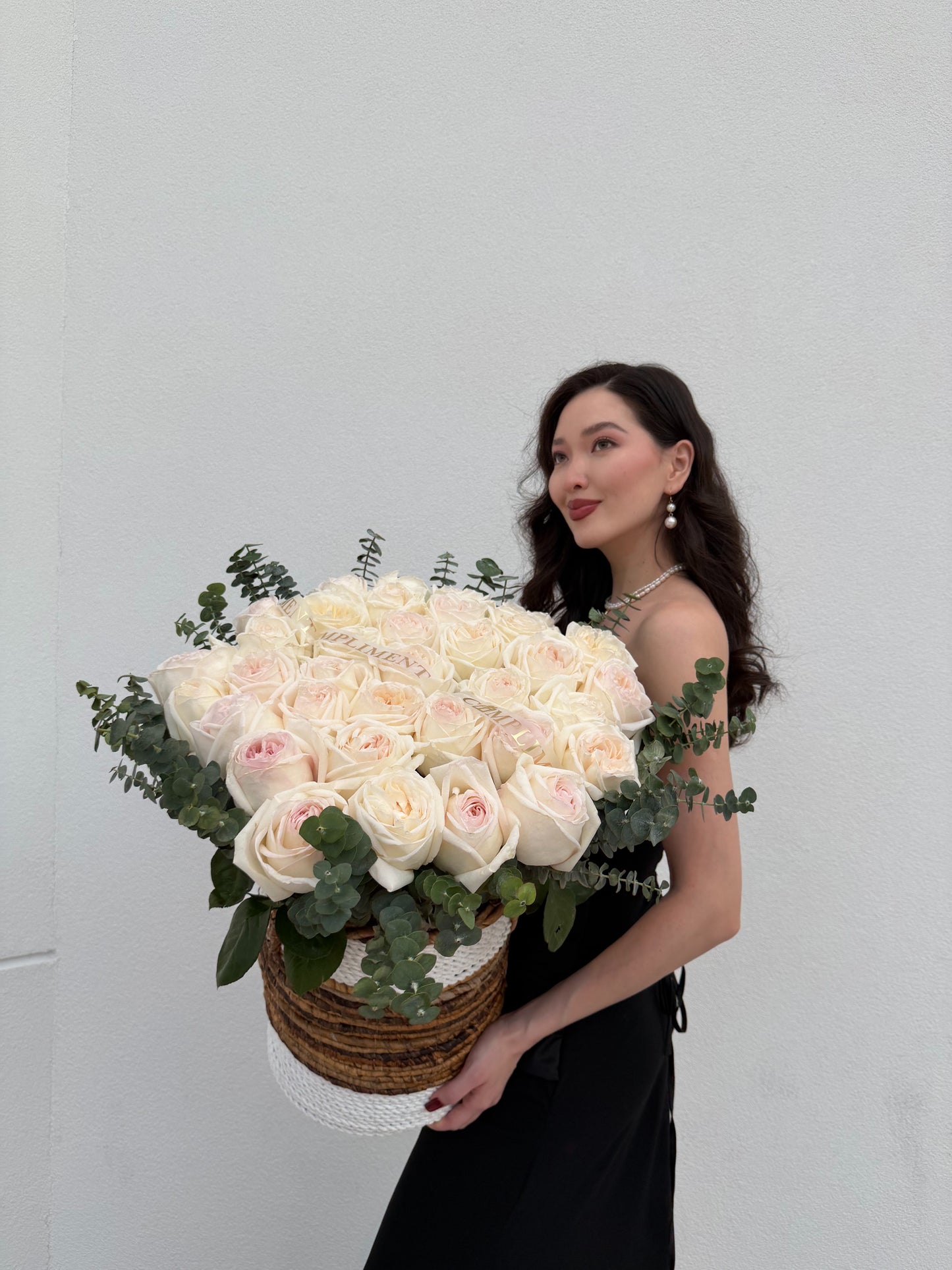 PEONY ROSES BASKET