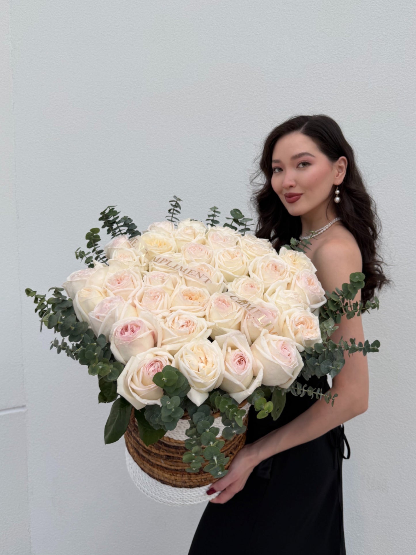 PEONY ROSES BASKET