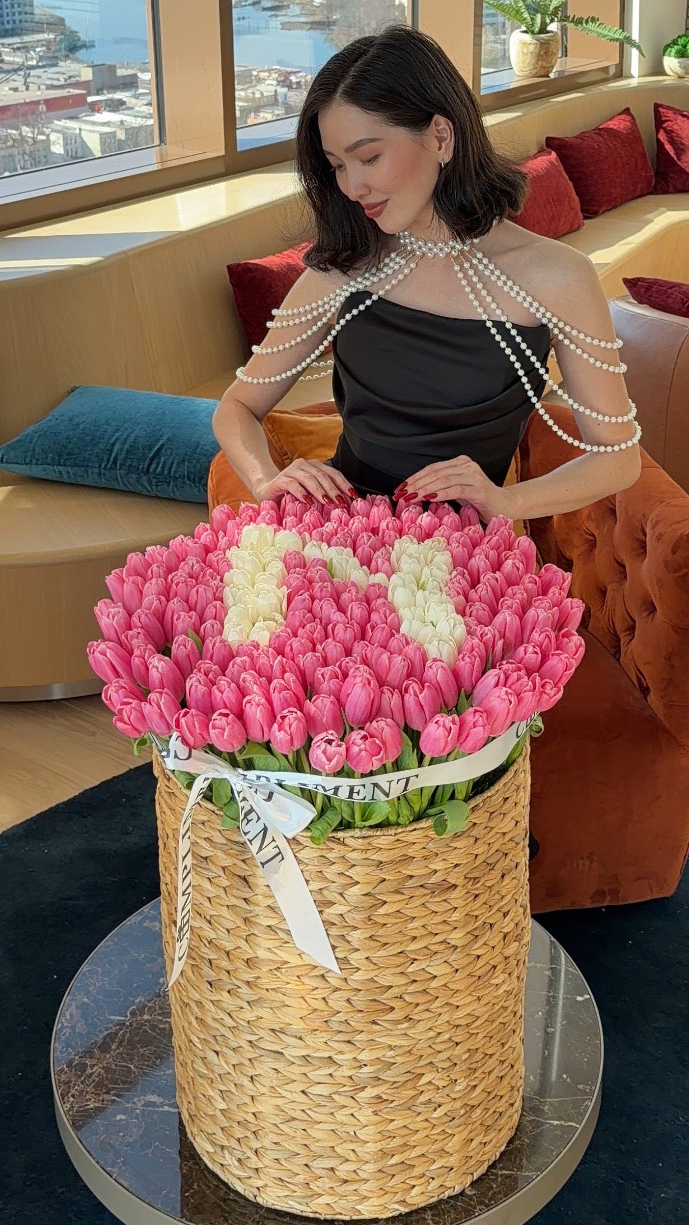 BASKET OF TULIPS