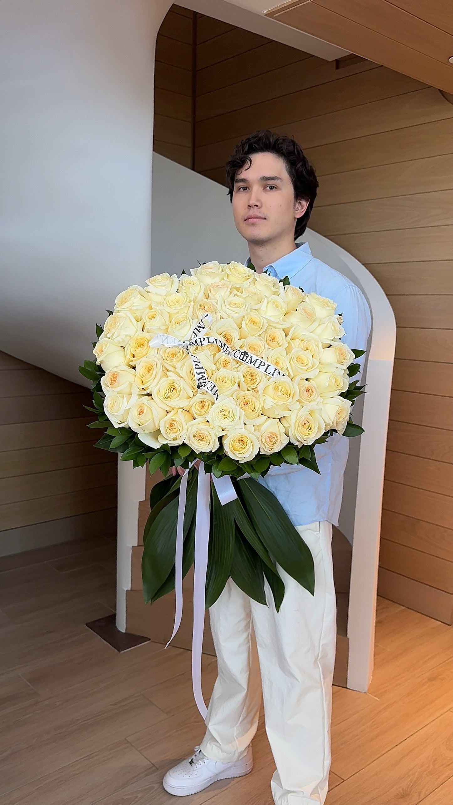 51 GARDEN ROSES WITH GREENS