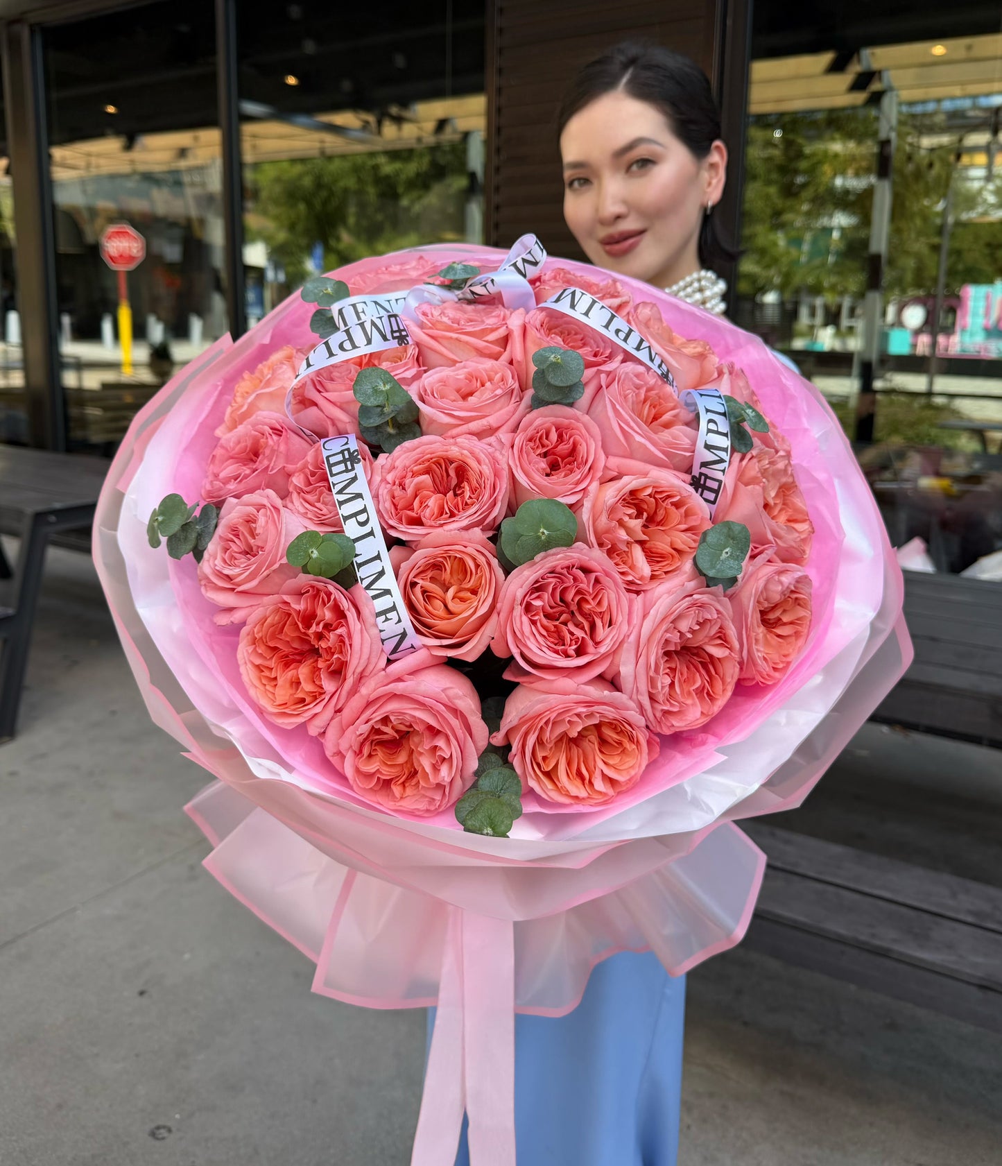 25 PINK PEONY ROSES