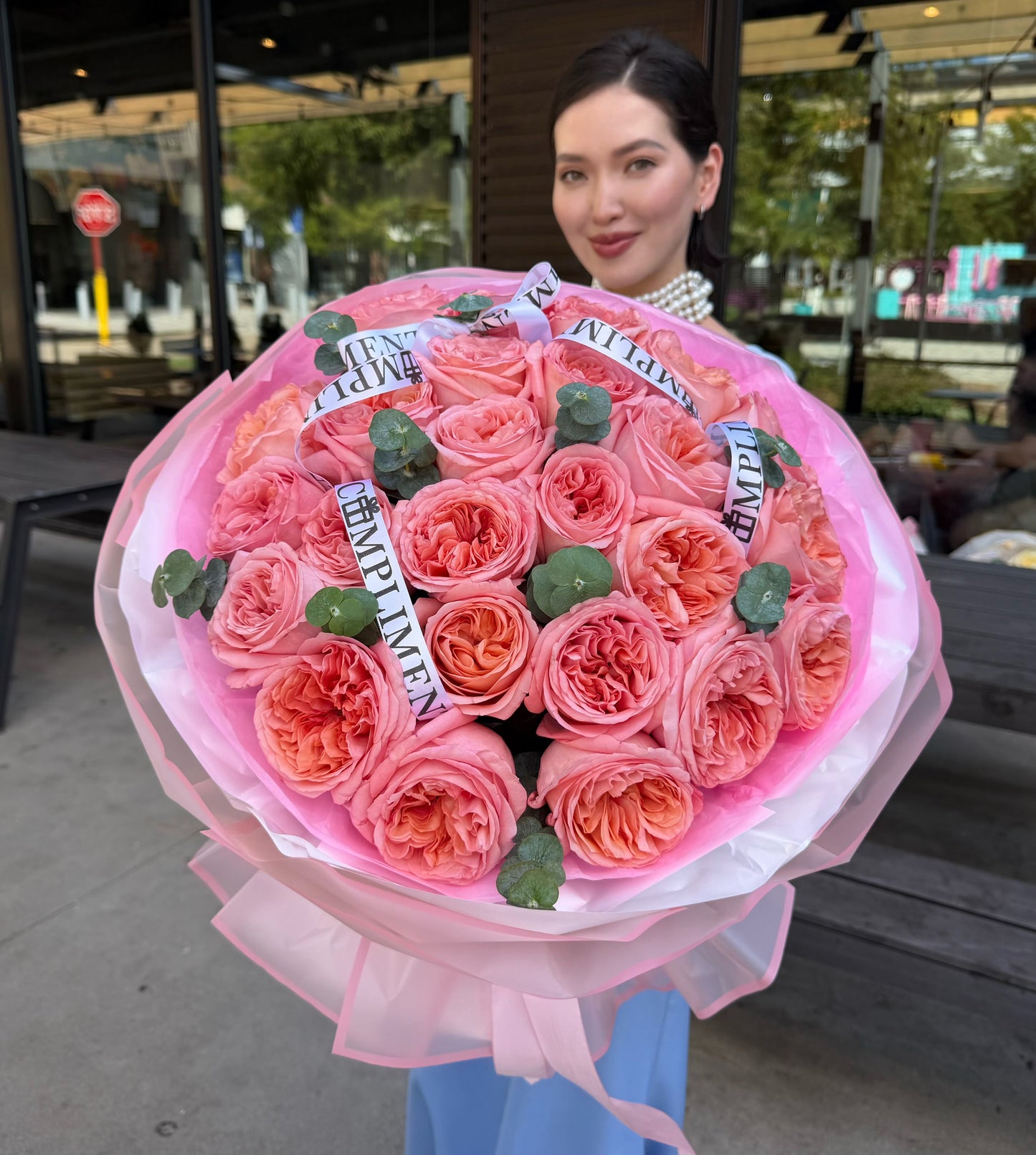 25 PINK PEONY ROSES