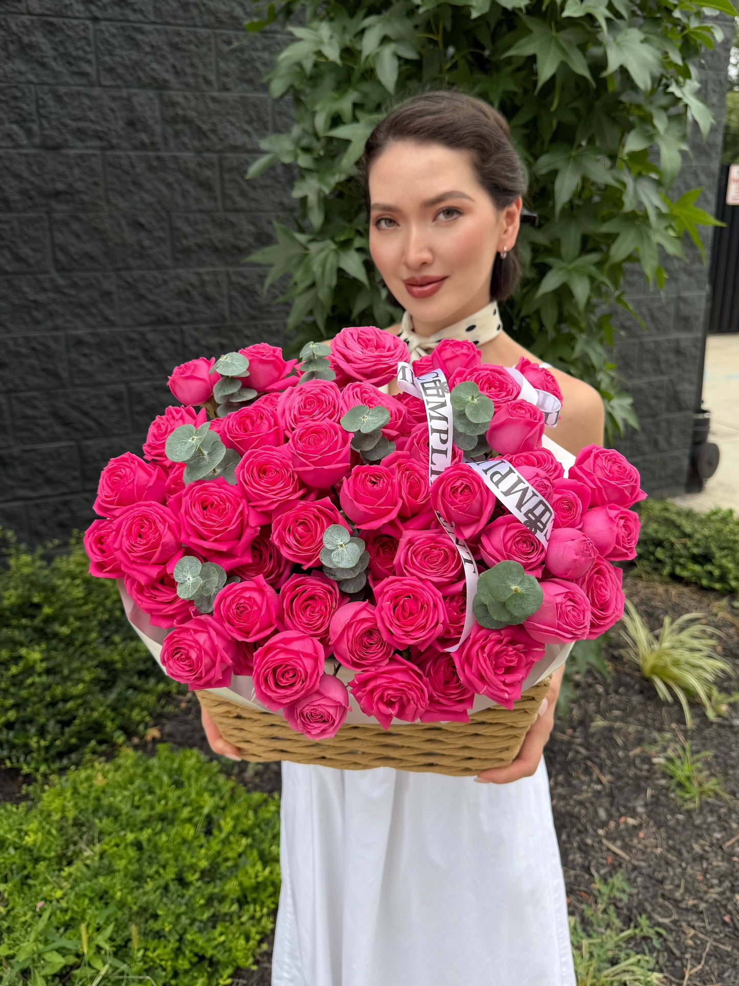 HOT PINK PEONY SPRAY ROSES/ S