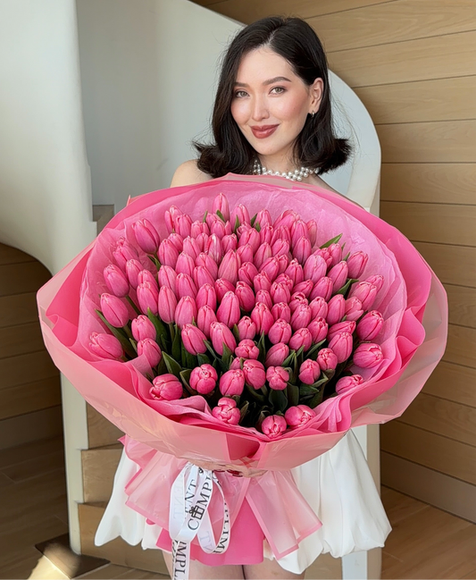100 PINK TULIPS