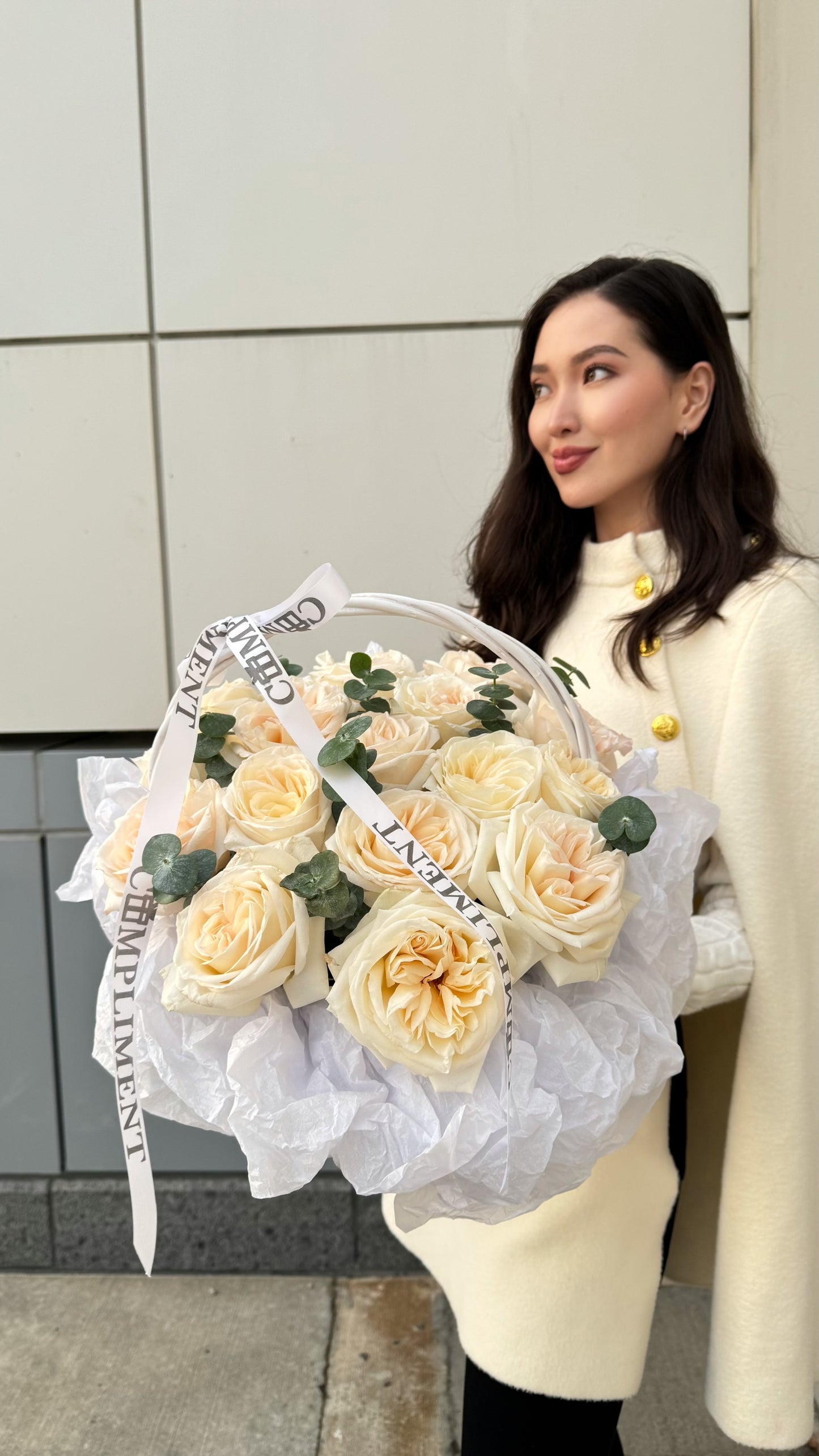 S/PEONY ROSES WHITE