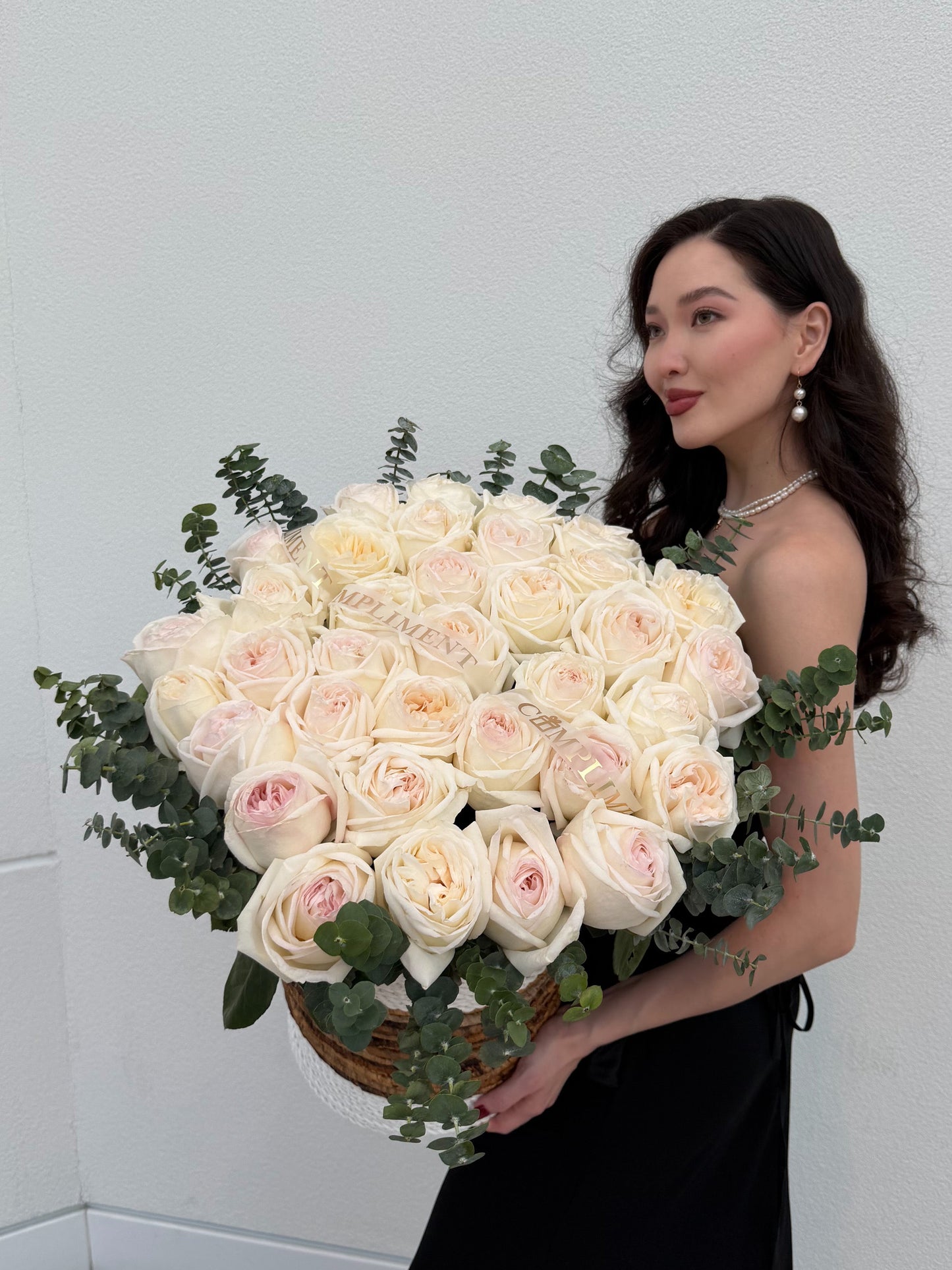 PEONY ROSES BASKET