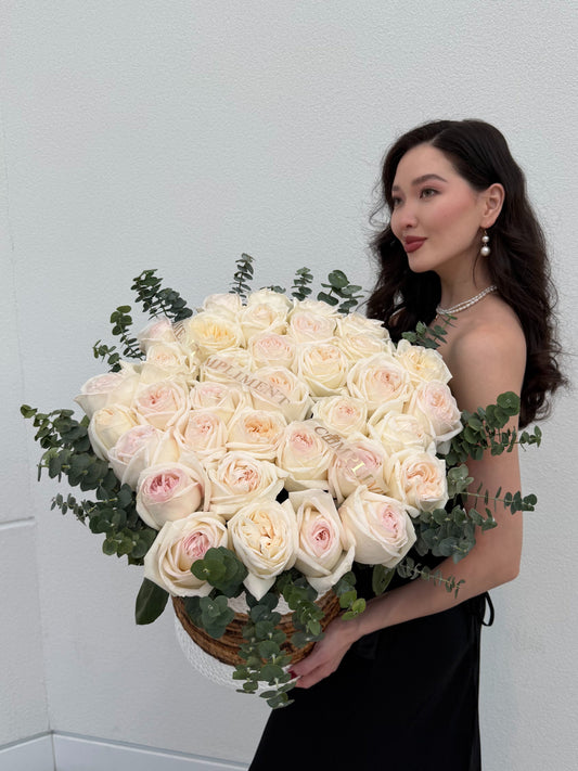 PEONY ROSES BASKET
