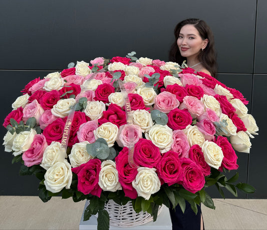 MIX ROSES BASKET/XL