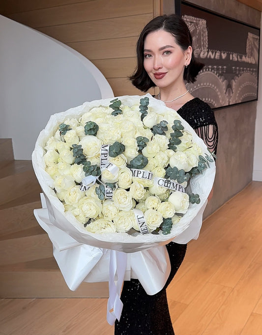 M/ WHITE PEONY SPRAY ROSES