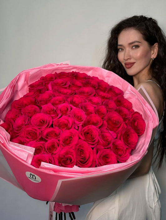 Bouquet "51 hot pink roses'